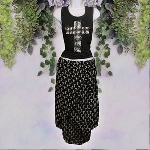 Goth Black & White Cross Print Style Bundle